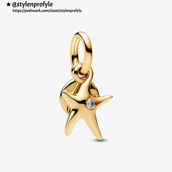 Pandora Starfish Double Dangle Charm - Picture 1 of 4